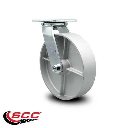 Service Caster 8 Inch Semi Steel Wheel Swivel Caster with Roller Bearing SCC-30CS820-SSR